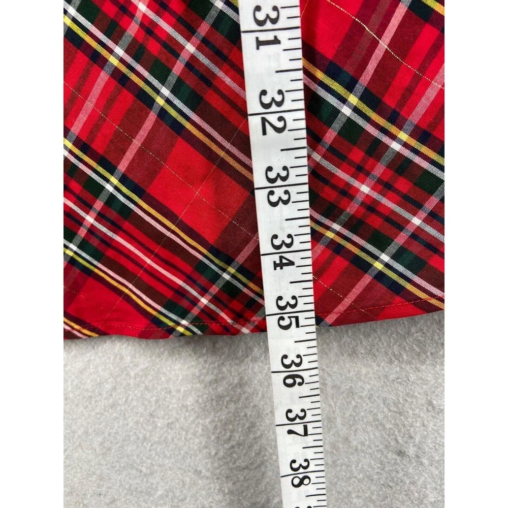 NWT Vineyard Vines Dress Girls Sz 4 Red Tartan Plaid Ruffle Cap Sleeve Midi - Picture 8 of 15